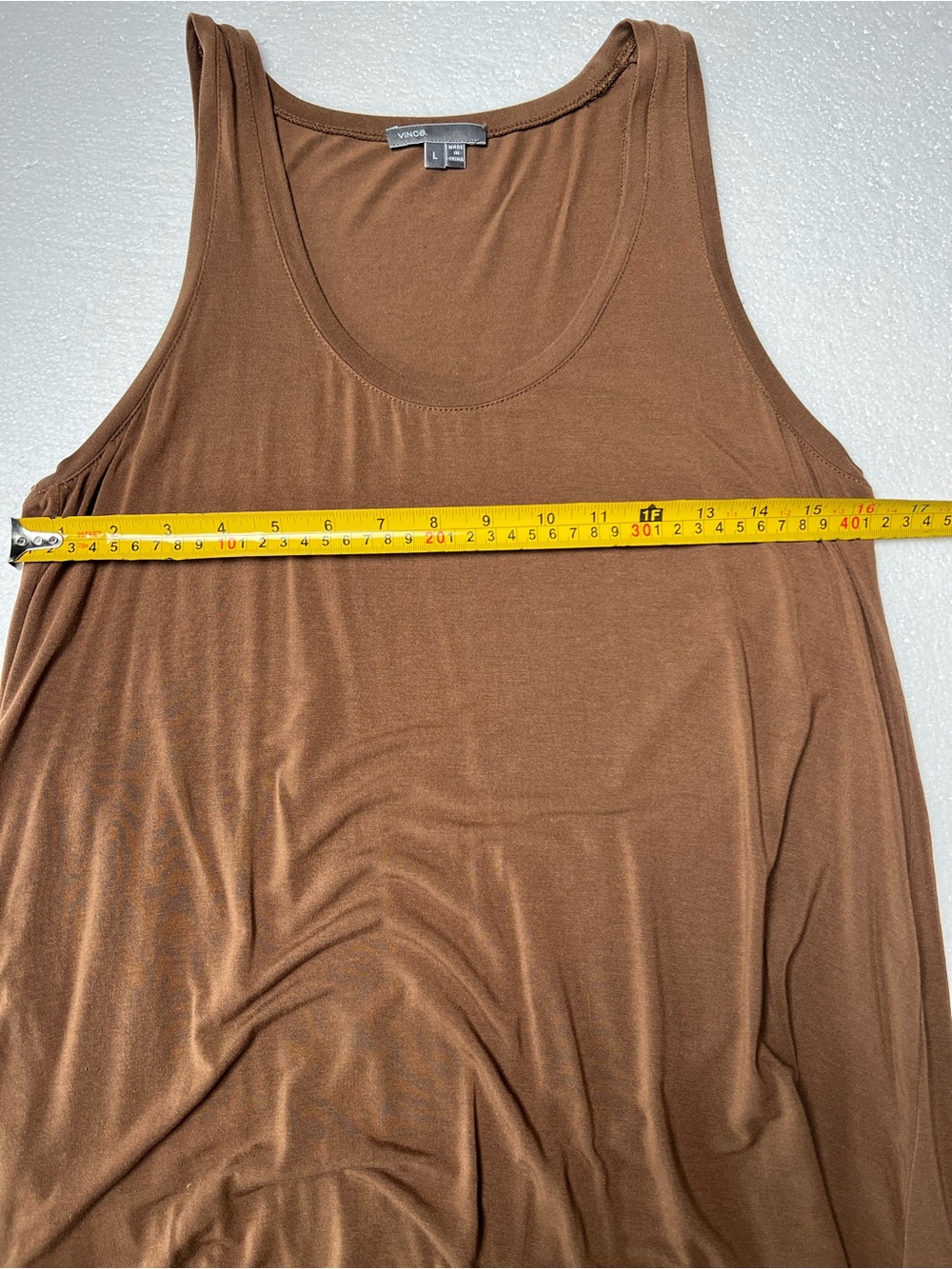 Vince Chocolate Brown Scoop-Neck Tank size L - Picture 5 of 8